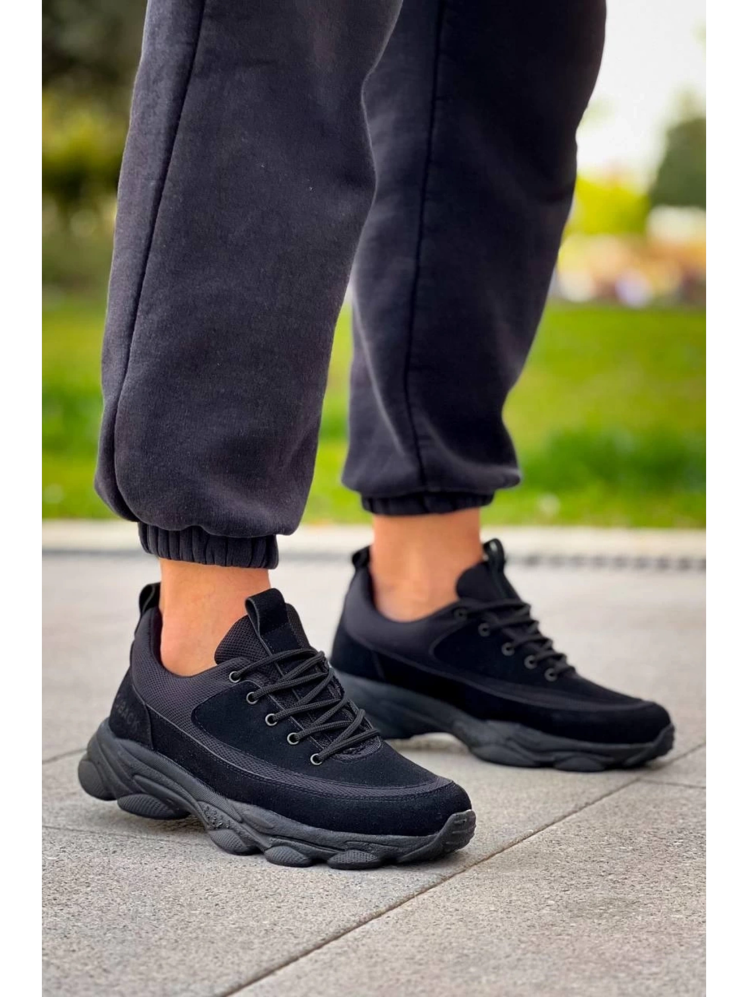 KB-707  Kuback  Siyah Süet Siyah Yüksek Taban Bağcıklı Günlük Erkek Ayakkabı