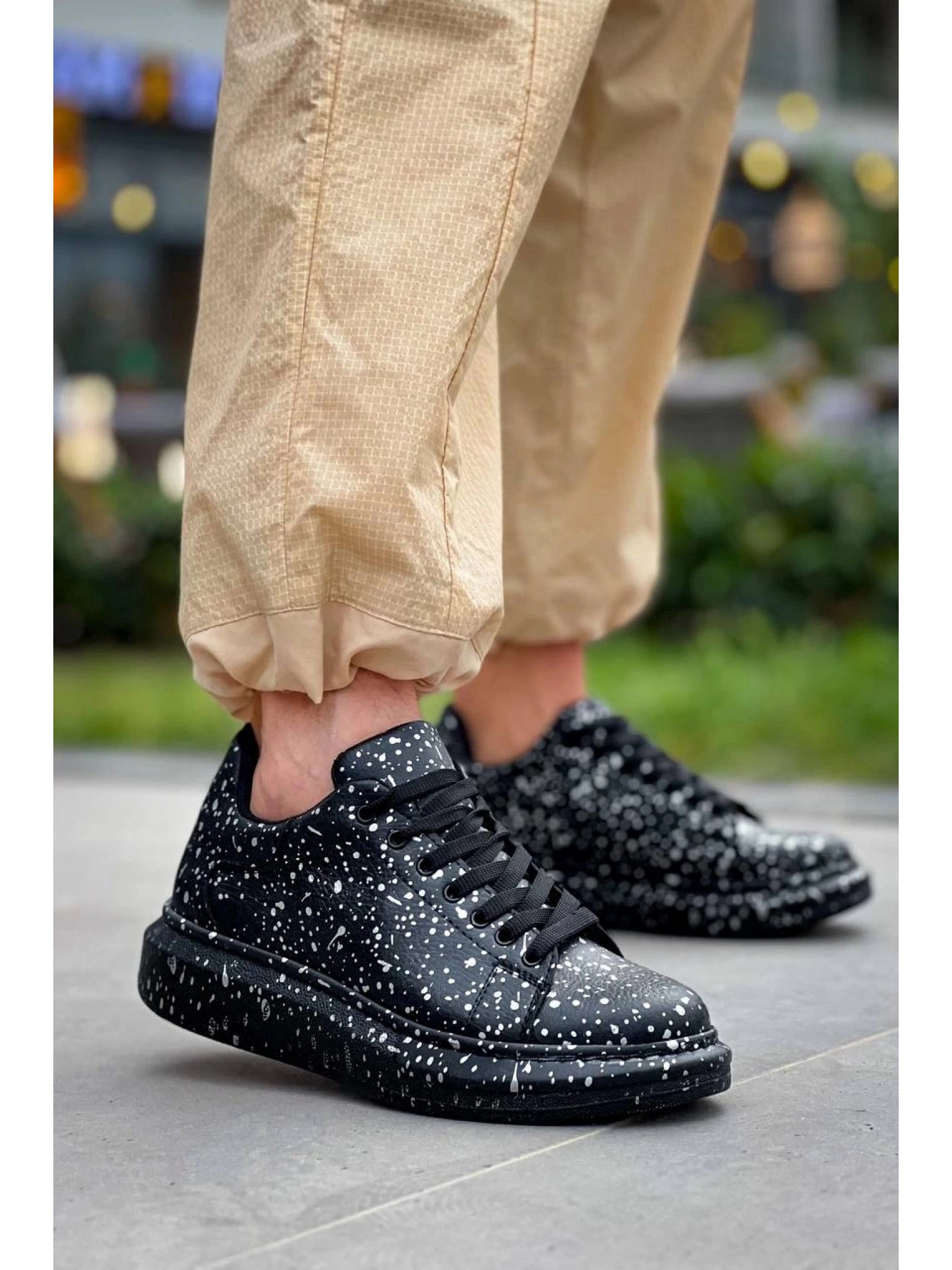 KB-X500  Kuback Siyah Silwer  Bağcıklı  Günlük Erkek  Ayakkabı