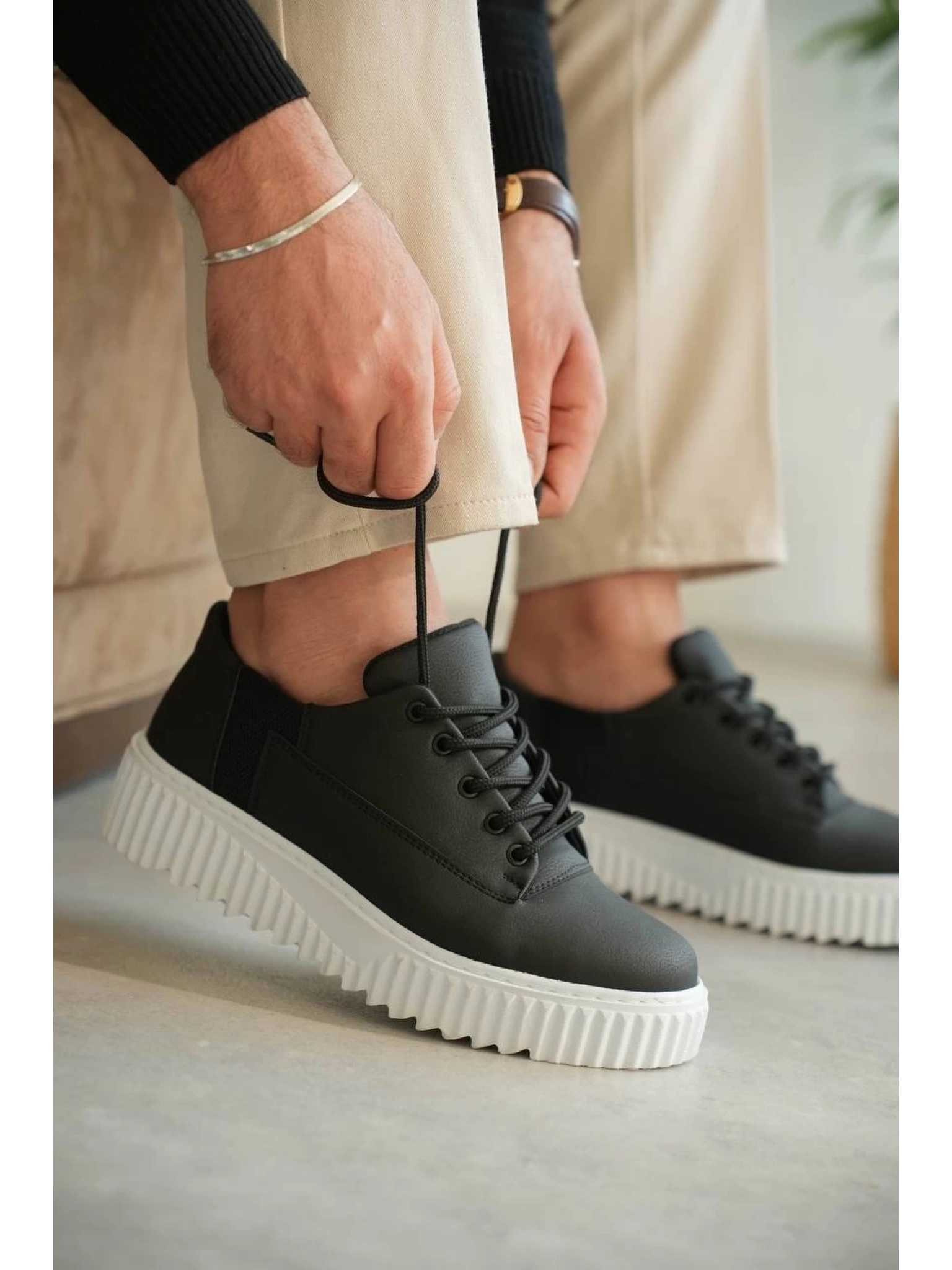 KB-X516 Kuback Siyah Cilt Günlük Erkek Ayakkabı