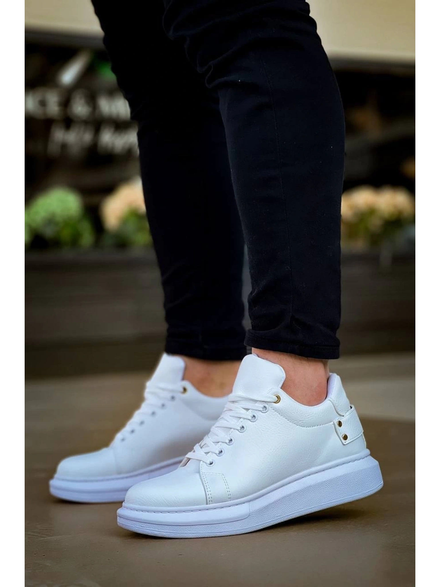 KB047  Kuback Beyaz Cilt Günlük Erkek  Ayakkabı