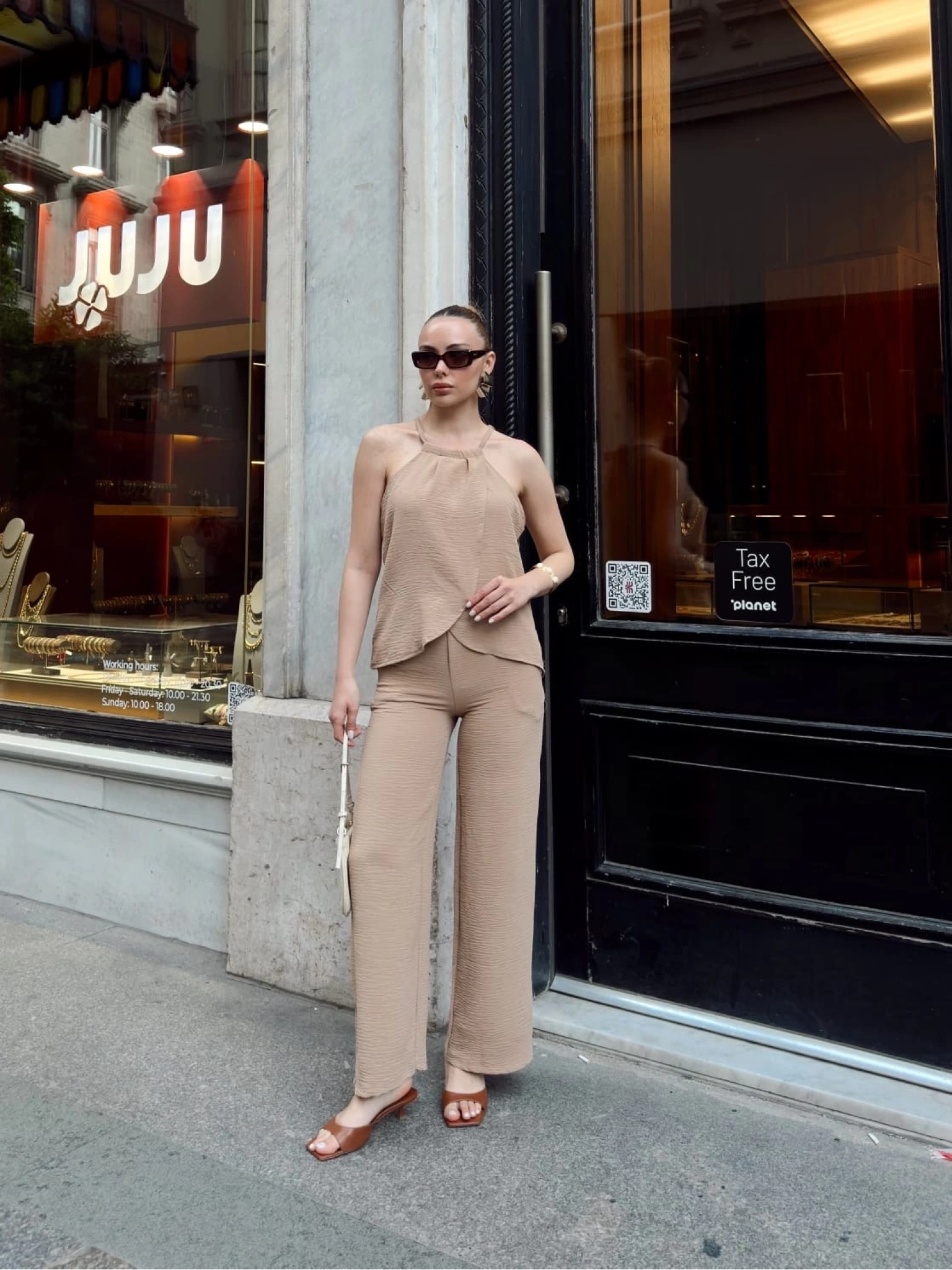 Kruvaze takım ayrobin bej s054