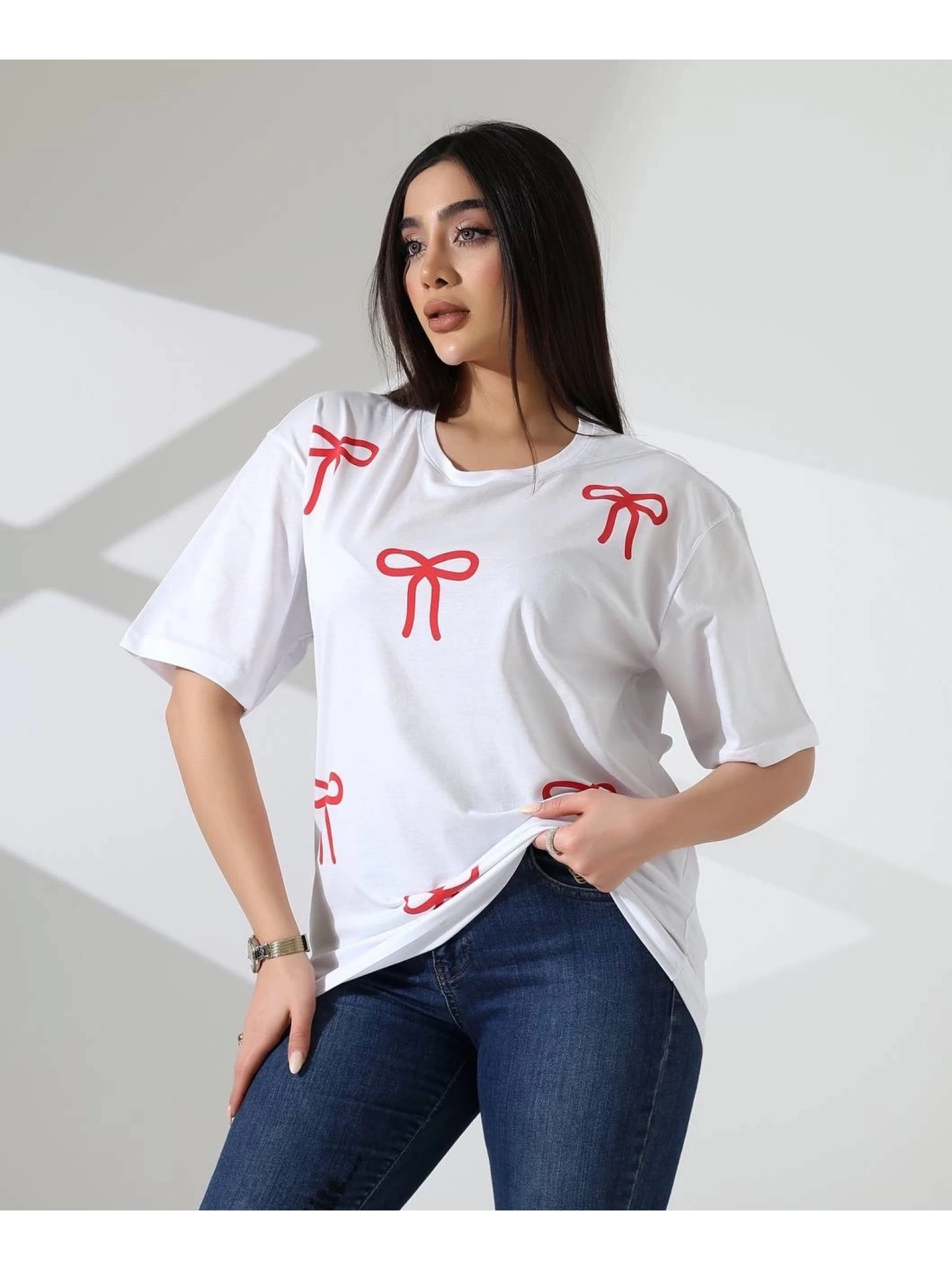 Kurdele baskılı tişört