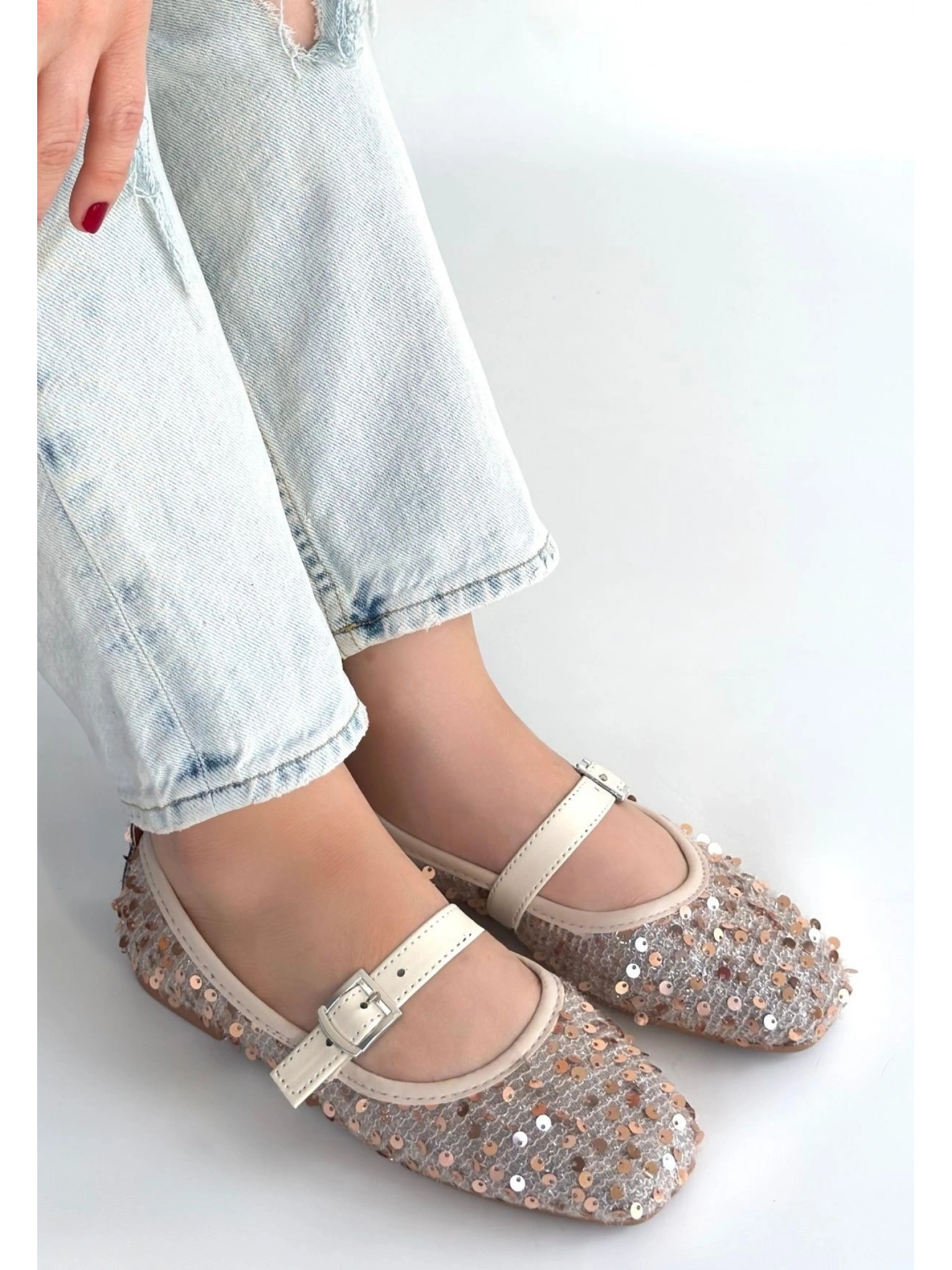 Moden Bej Süet Babet Ayakkabı