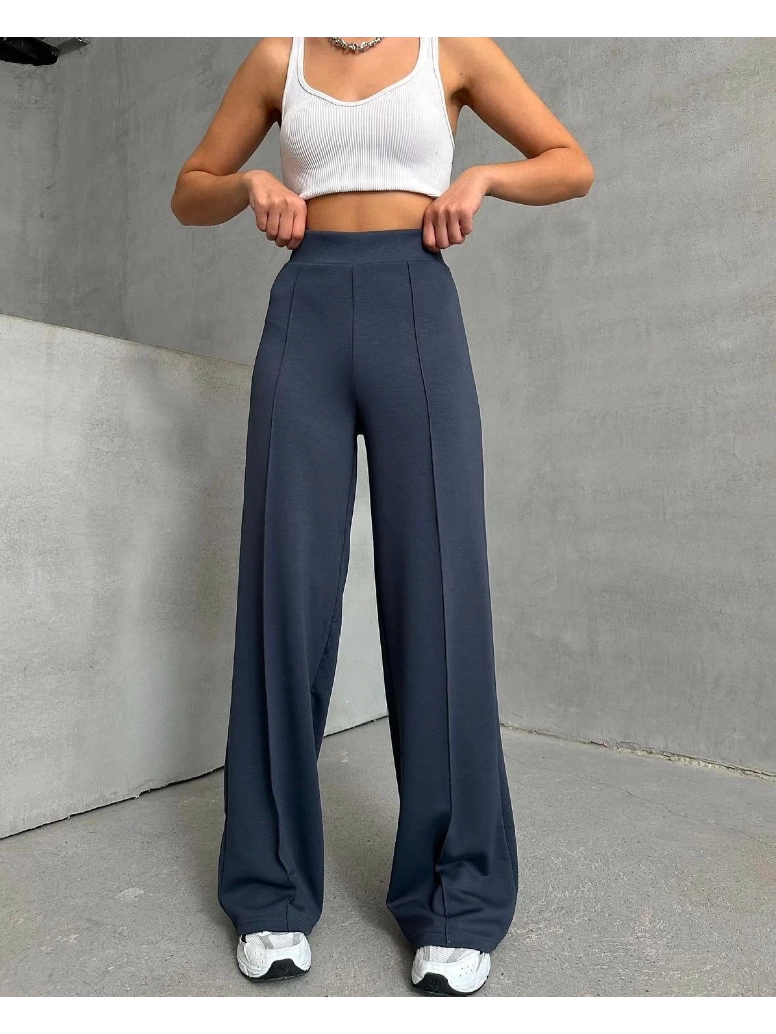 önü çımalı pantolon füme