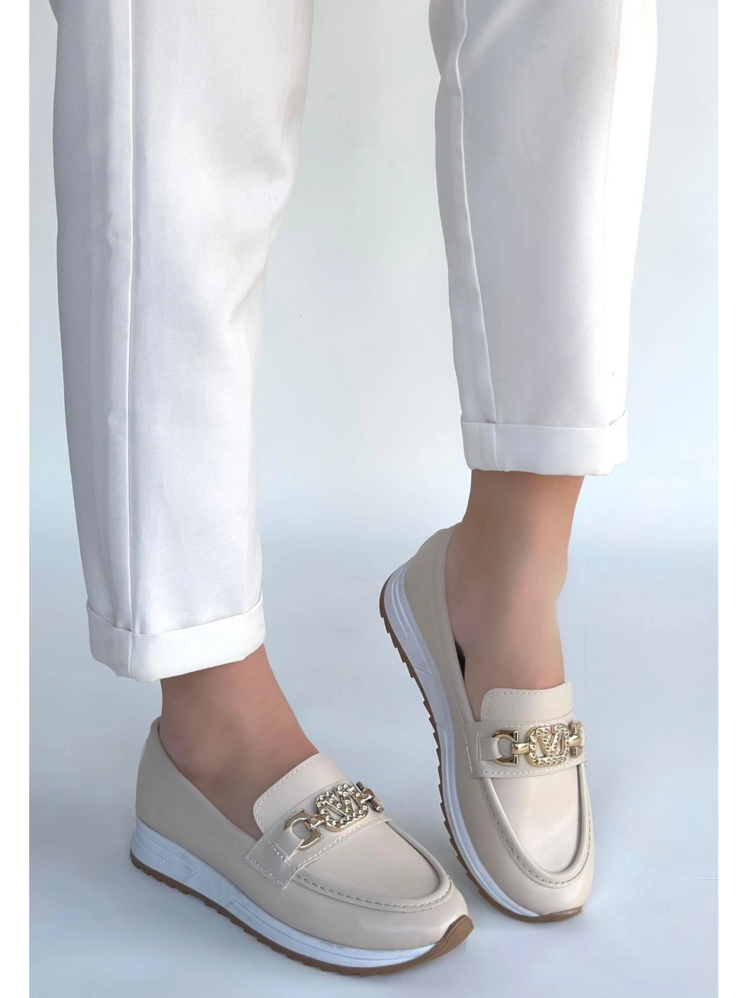 Otra Bej Cilt Babet Ayakkabı