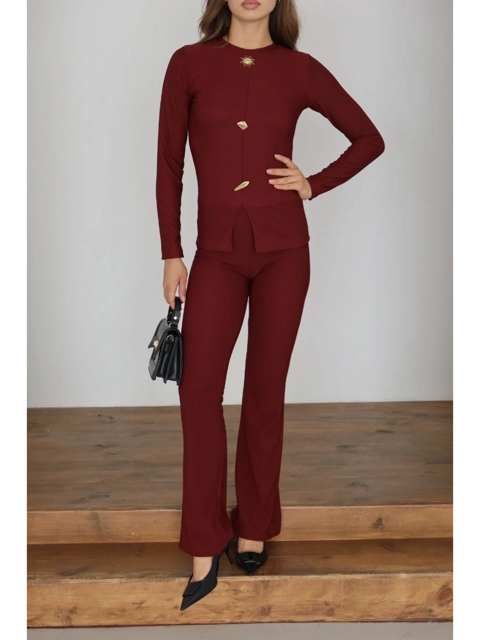 Ottoman alt üst takım bordo pt510442