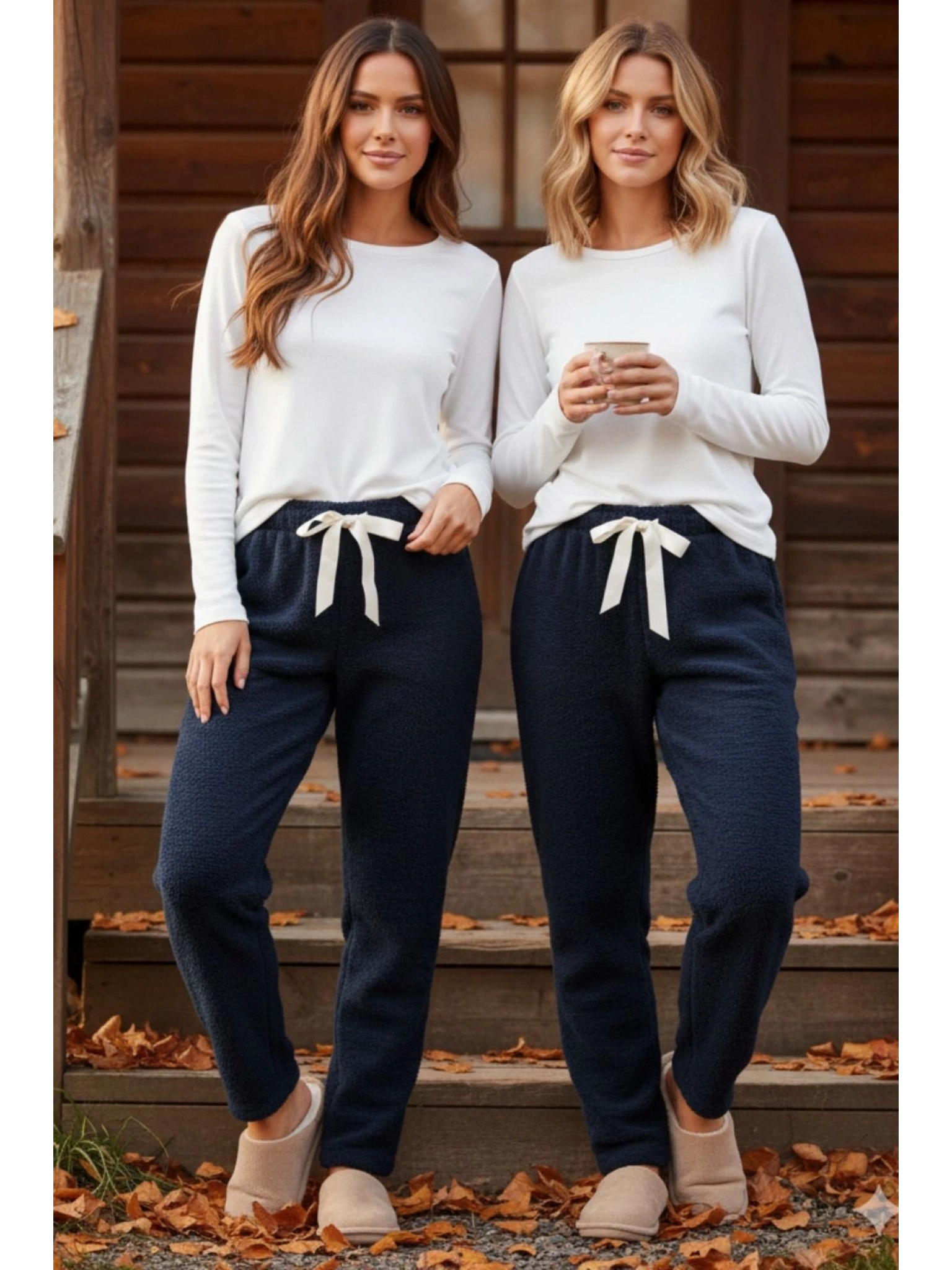 Peluşlu pijama alt lacivert nr