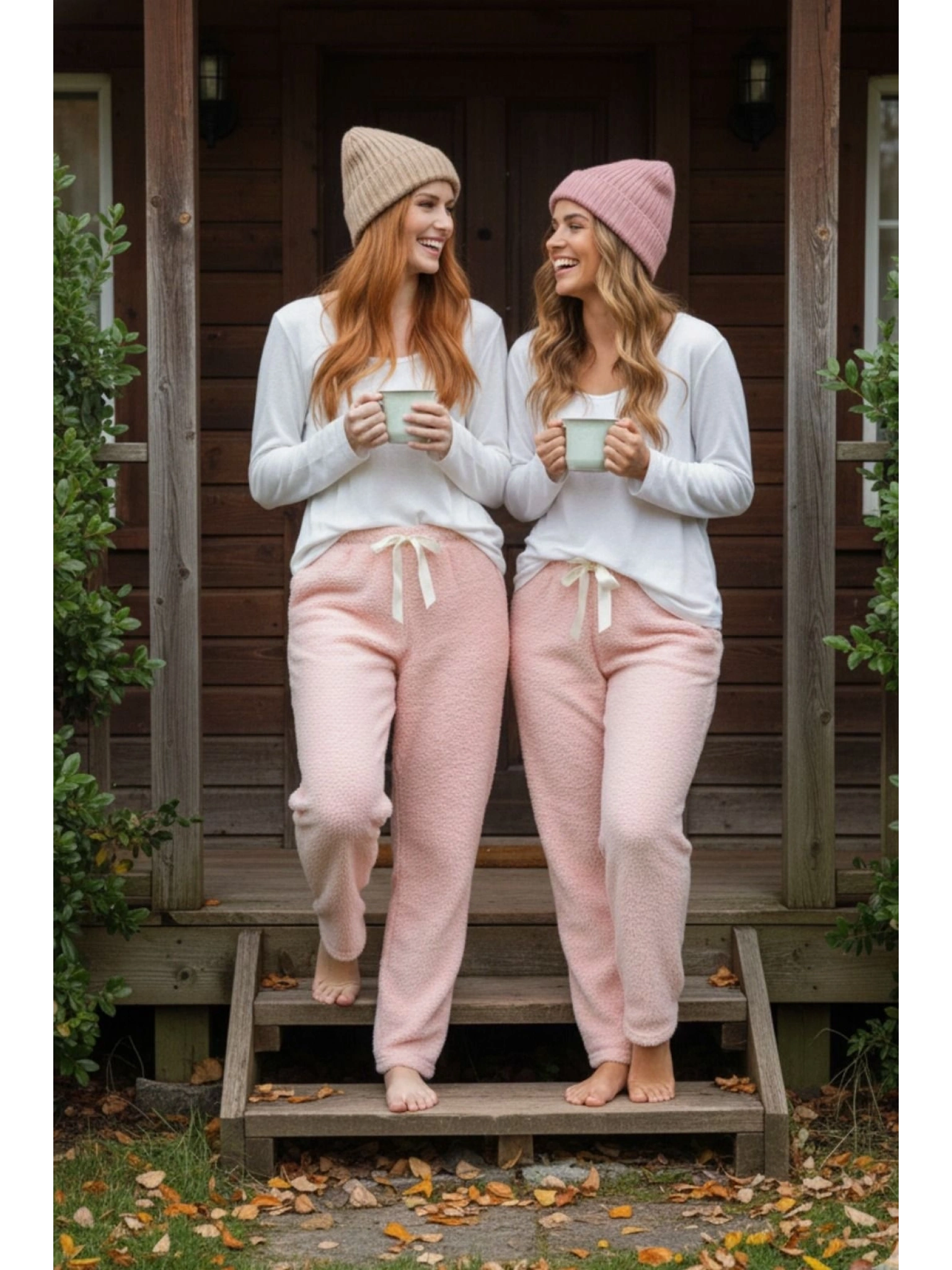 Peluşlu pijama alt pembe nr