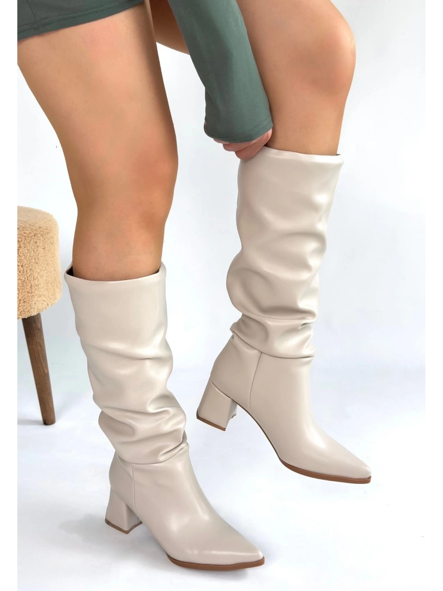 Pitay Ten Cilt Topuklu Çizme