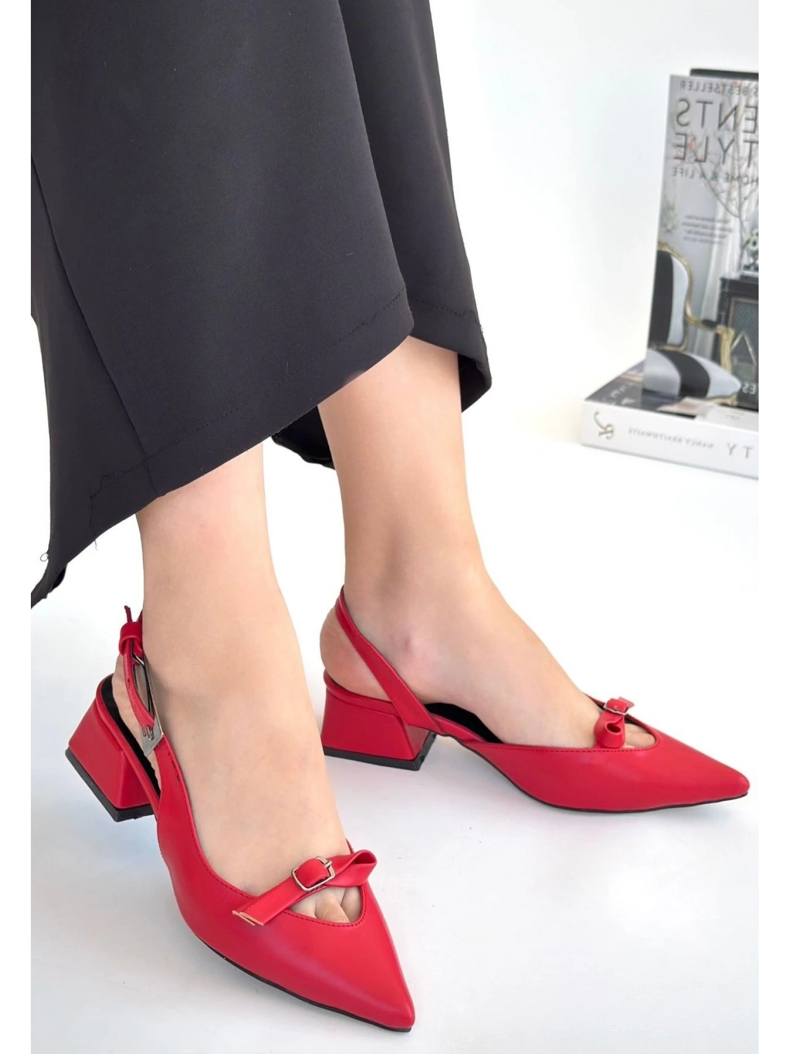 Rewat Kırmızı Cilt Topuklu Ayakkabı