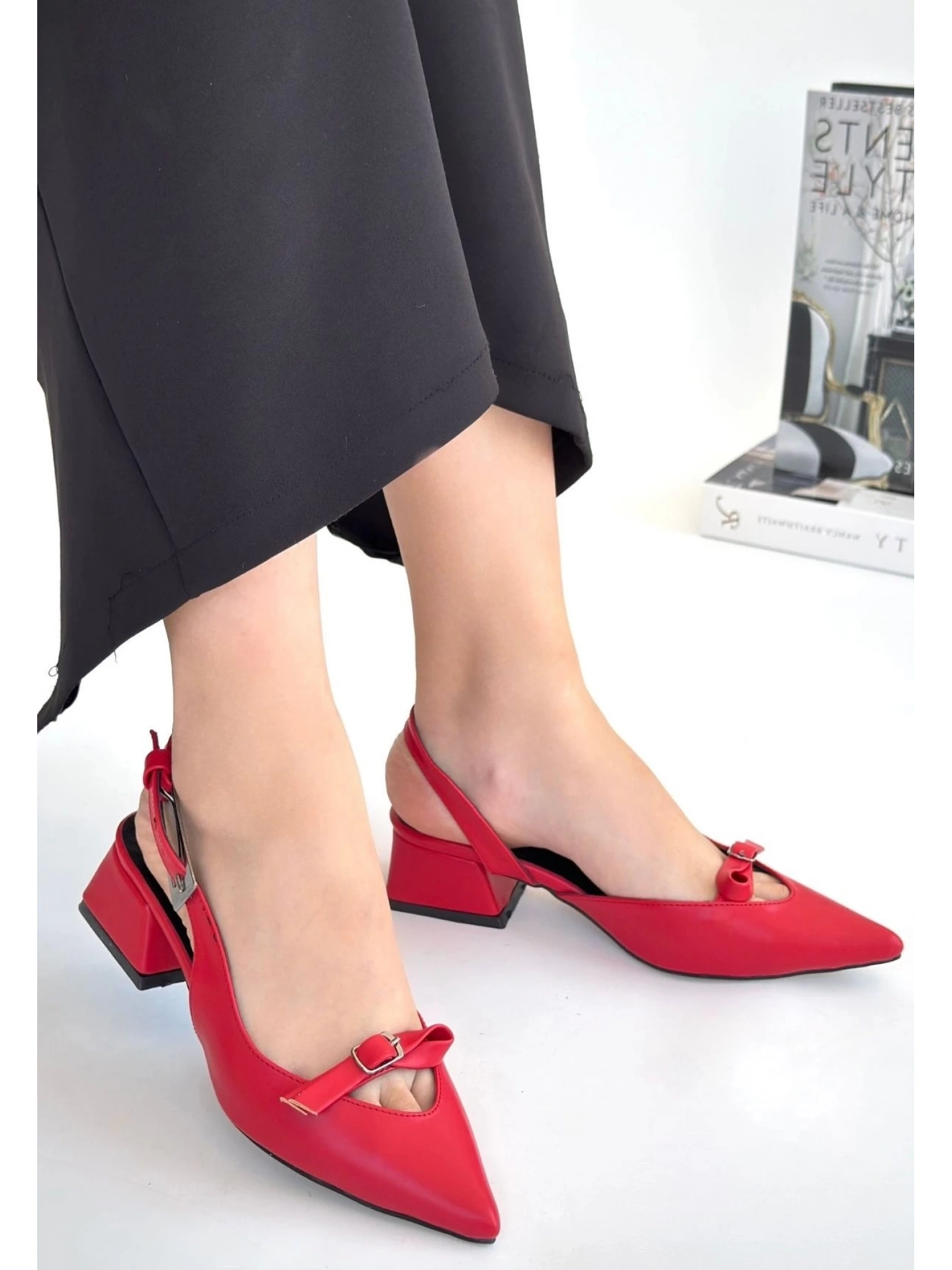 Rewat Kırmızı Cilt Topuklu Ayakkabı