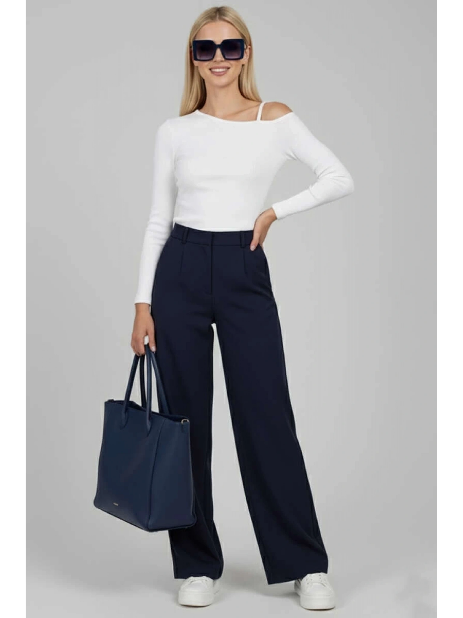 Tek Omuz İpli Bluz Beyaz T4328