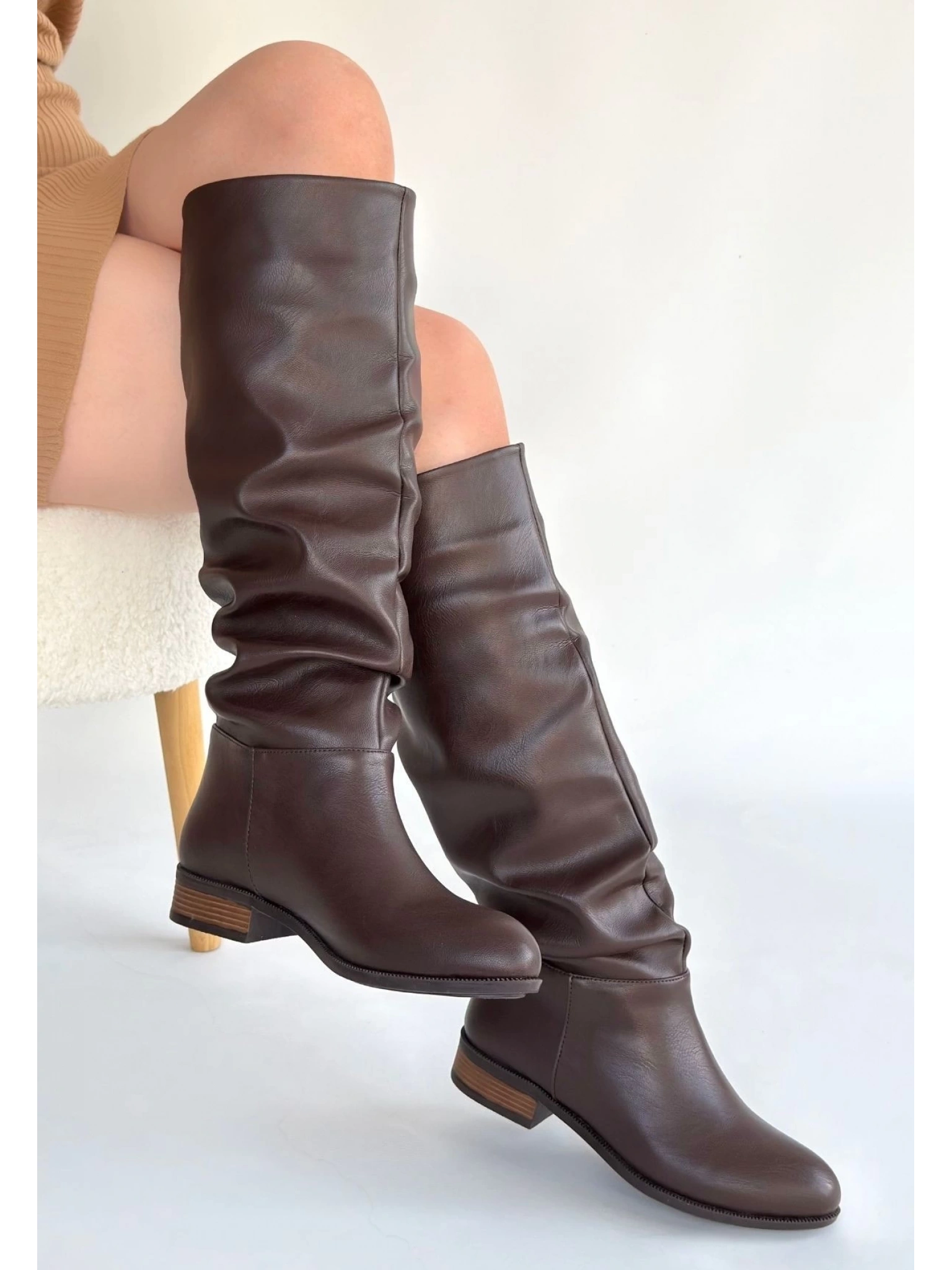 Winda Kahverengi Cilt Körüklü Çizme