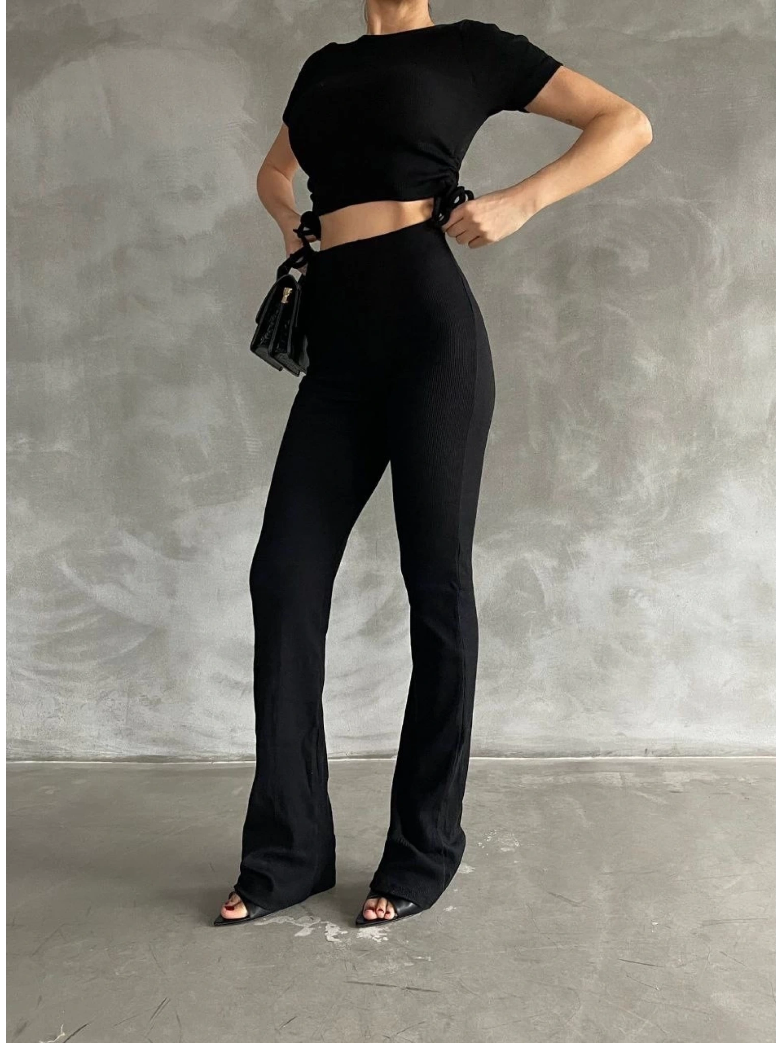 Yanları tüneli takım siyah s3161