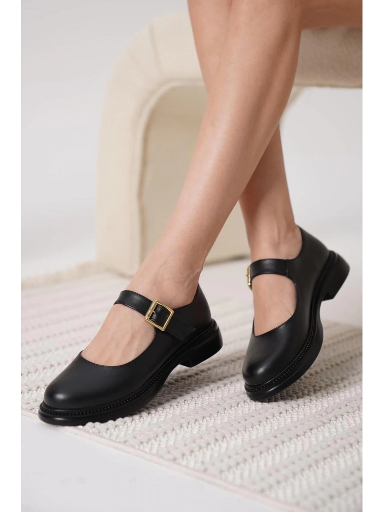 Yokox Siyah Cilt Oxford Ayakkabı