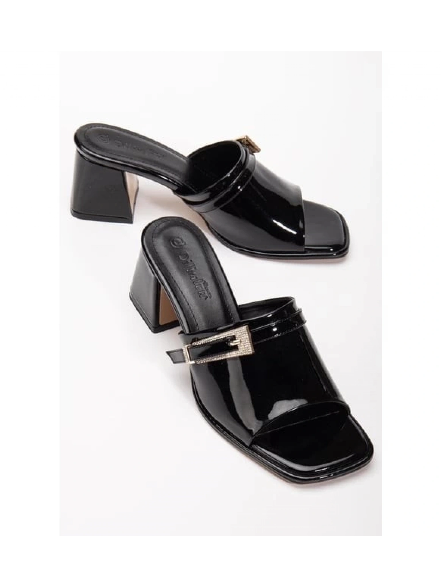 Ziva Siyah Rugan Topuklu Terlik