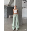 3 iplik şardonlu oversize eşofman mint yeşili