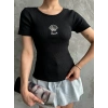 Bac nakışlı bluz