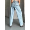 Baggy kar yıkama buz mavi jeans pantolon d2007