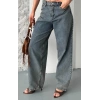 Baggy kar yıkama eskitme kahve jeans pantolon d2007