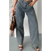 Baggy kar yıkama eskitme kahve jeans pantolon d2007