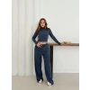 Balıkçı yaka örme takım lacivert st265865