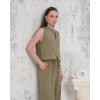 Broşlu yelek pantolon takım haki s255821