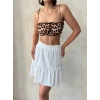 Çingene keten etek beyaz s24808