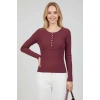 Çıtçıt Detaylı Bluz Mürdüm T4343