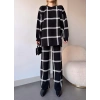 Ekoseli triko takım siyahbeyaz
