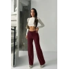 Fit comfort bej salaş pantolon bordo A6011