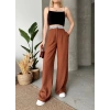 Flamlı kahve pantolon