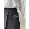 Kadın tokalı şort etek siyah s25449
