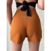 Kapaklı şort etek camel s208