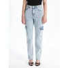 Kargo cep kar yıkama jeans pantolon