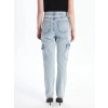 Kargo cep kar yıkama jeans pantolon