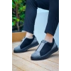KB-007  Kuback Siyah Gri Siyah Yüksek Taban Tek Bant Bağcıksız Günlük Erkek