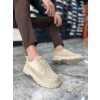 KB-703 Kuback Bej Süet Lastikli Günlük Erkek Ayakkabı