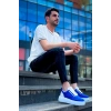 KB-X10 Kuback Sax Süet Beyaz Yüksek Taban Günlük Spor Ayakkabı
