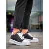 KB-X46 Kuback Siyah Beyaz Yüksek Beyaz Taban Günlük Spor Ayakkabı