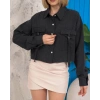 Kemer cepli keten crop gömlek siyah s255350