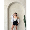Kemer detaylı gabardin şort siyah s25289