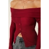 Madonna Yaka Düğmeli Bluz bordo t4329