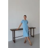 Modal yırtmaçlı elbise mavi pt