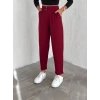 örme krep pantolon çift düğmeli