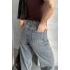 Palazzo bıyık kar yıkama buz mavi jeans pantolon d2008