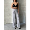 Pileli keten pantolon s255046