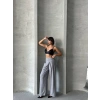 Pileli keten pantolon s255046
