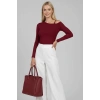 Tek Omuz İpli Bluz Bordo t4328