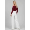 Tek Omuz İpli Bluz Bordo t4328